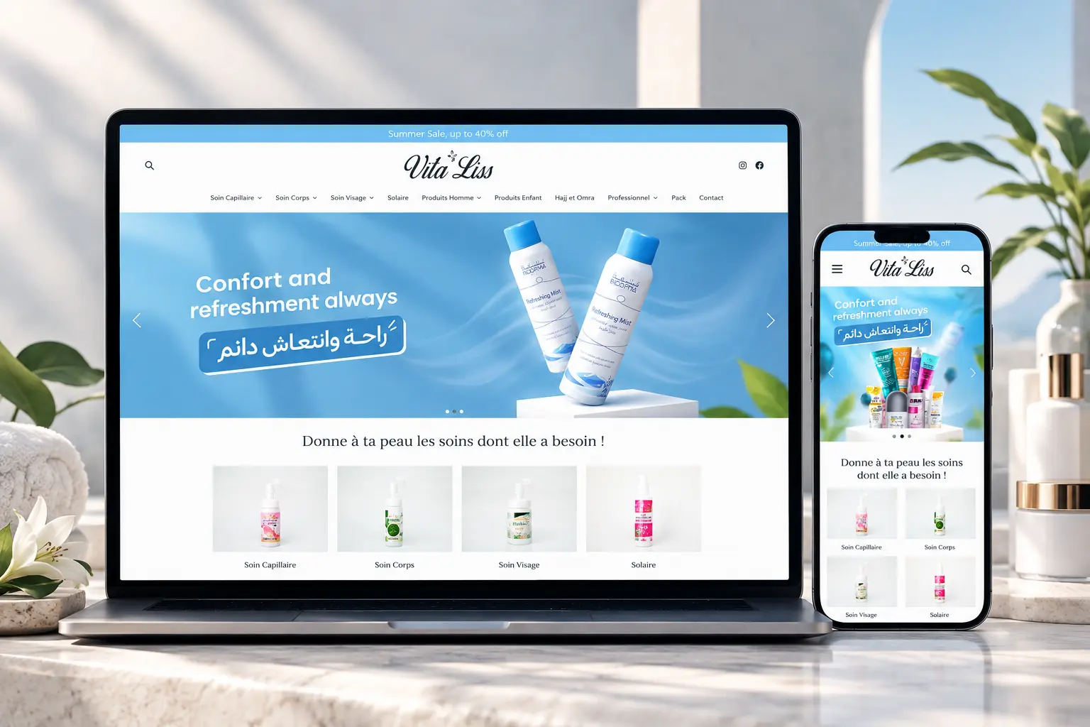 Vente en gros de cosmétiques, du catalogue à la commande
